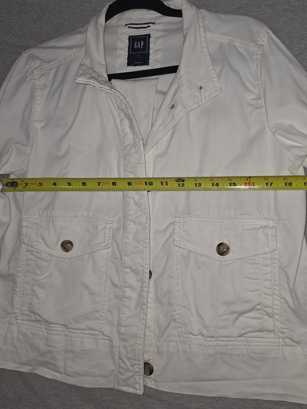 GAP White Button-Front Utility Jacket - Picture 8 of 12